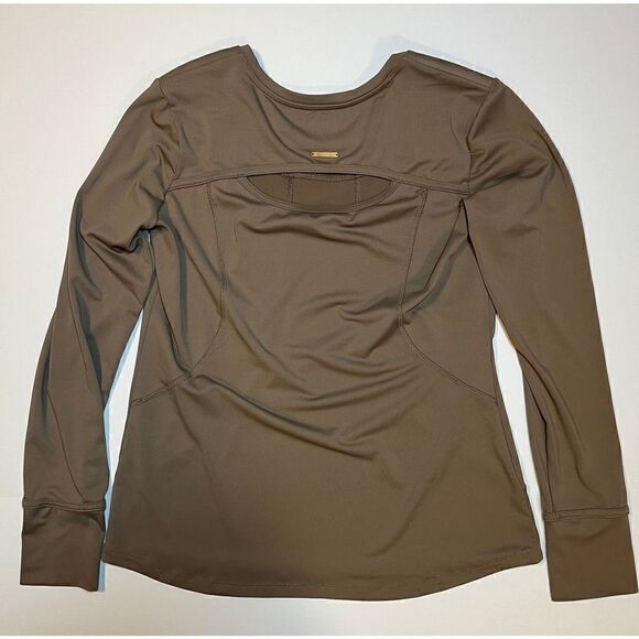 Catherine Malandrino Long Sleeve Athletic Top, Keyhole Back, Copper Size Large - Picture 2 of 7
